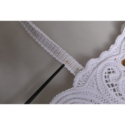 Dolce & Gabbana White Cordonetto Lace Beatrice Tote Shopping Bag