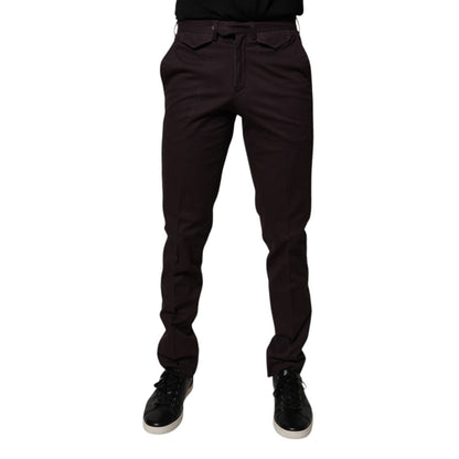 BENCIVENGA Brown Pure Cotton Slim Fit Men Dress Pants