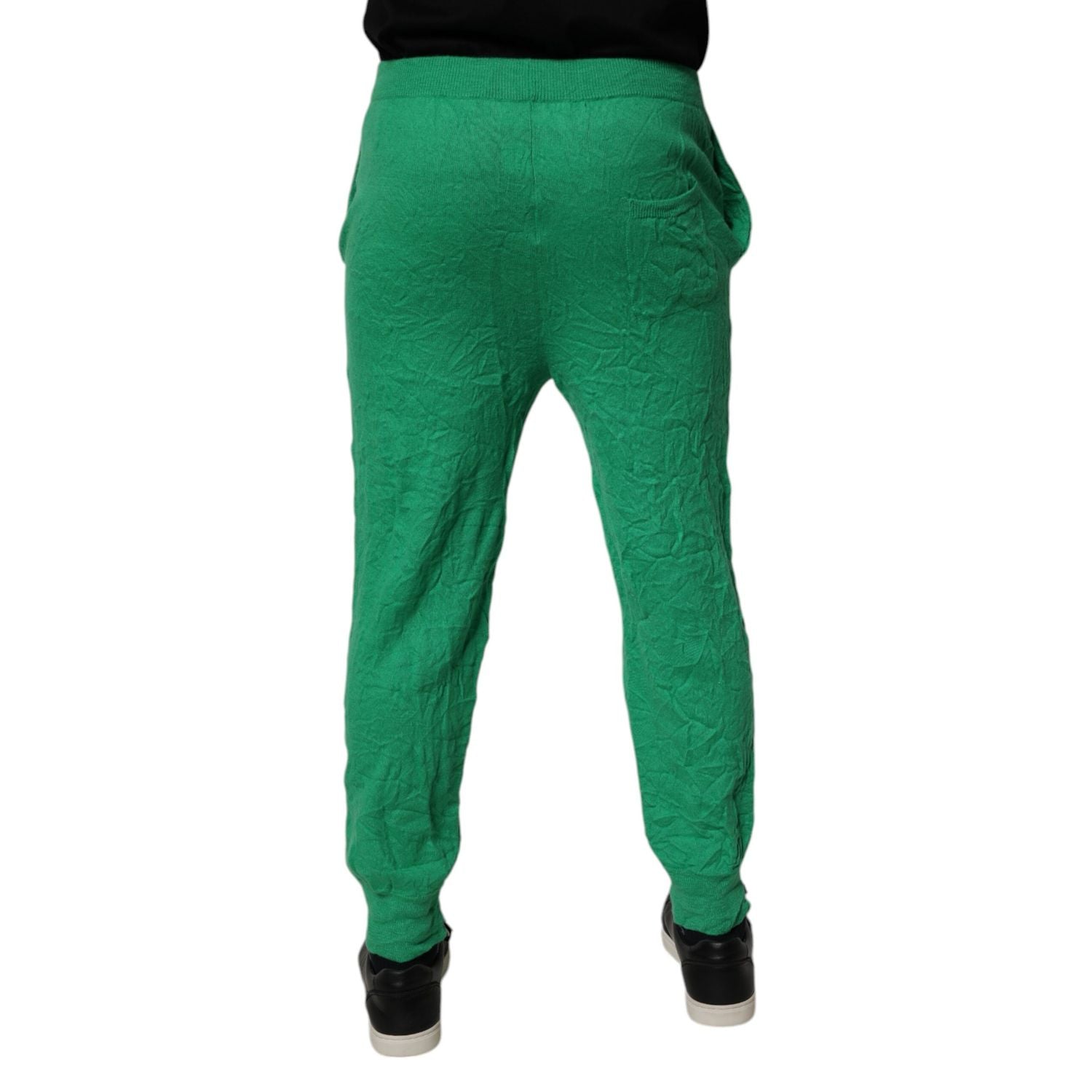 Dsquared² Green Cotton Elastic Waist Men Casual Pants