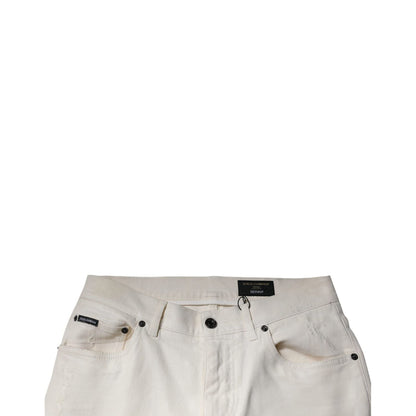Dolce & Gabbana Off White Cotton Stretch Skinny Denim Jeans