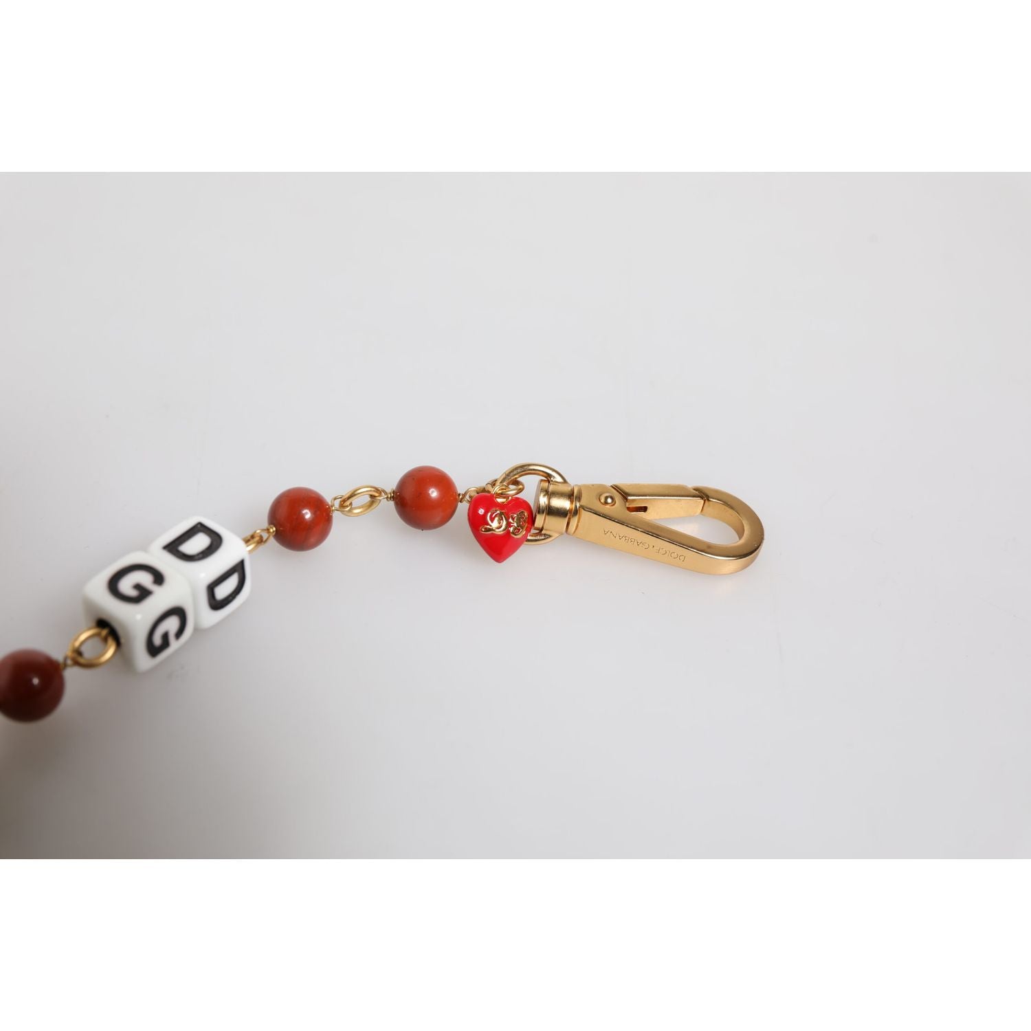 Dolce & Gabbana Multicolor Gold Tone Brass Chain DG Logo Dice Bracelet
