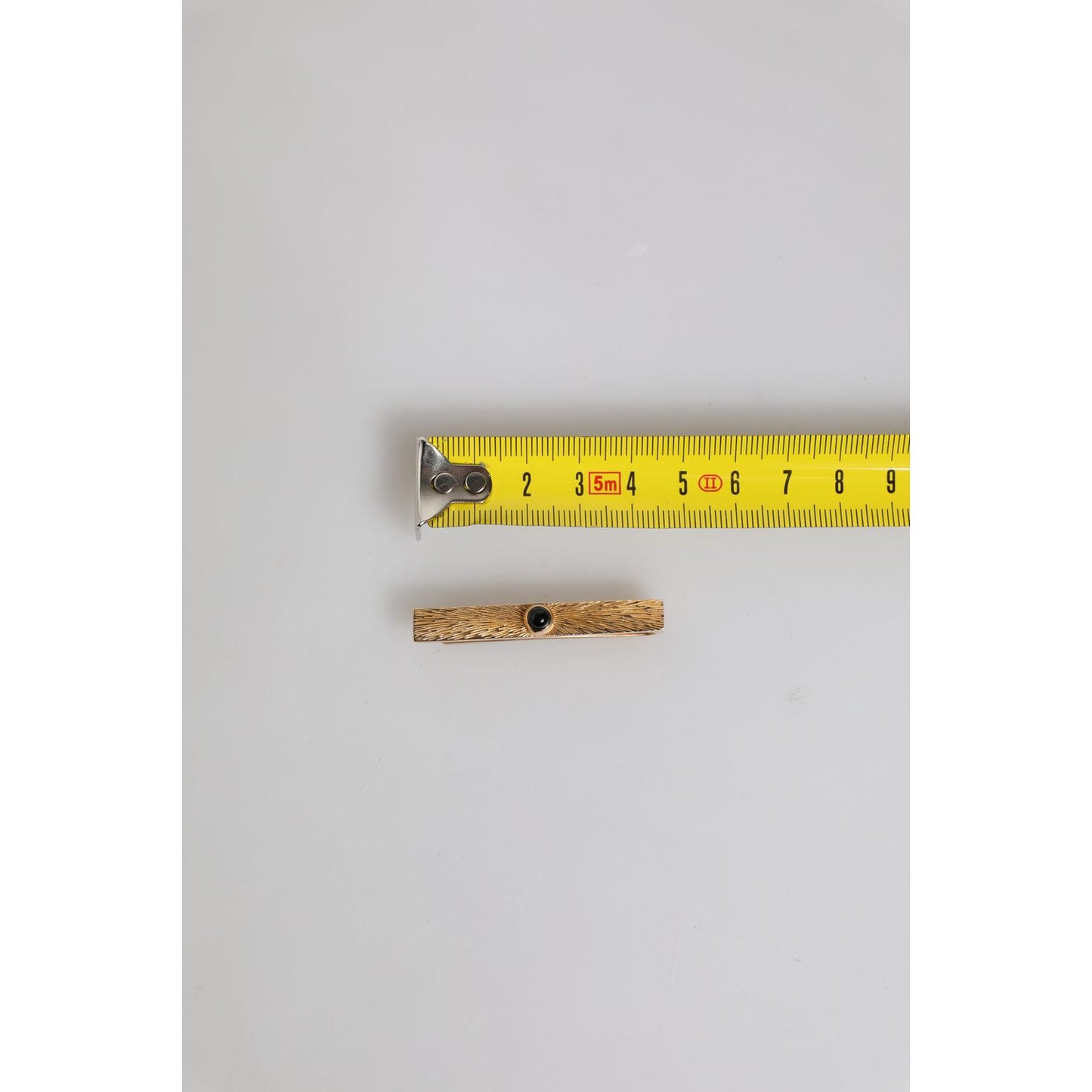 Dolce & Gabbana Black Sapphire Gold Tone Brass Tie Clip Bar