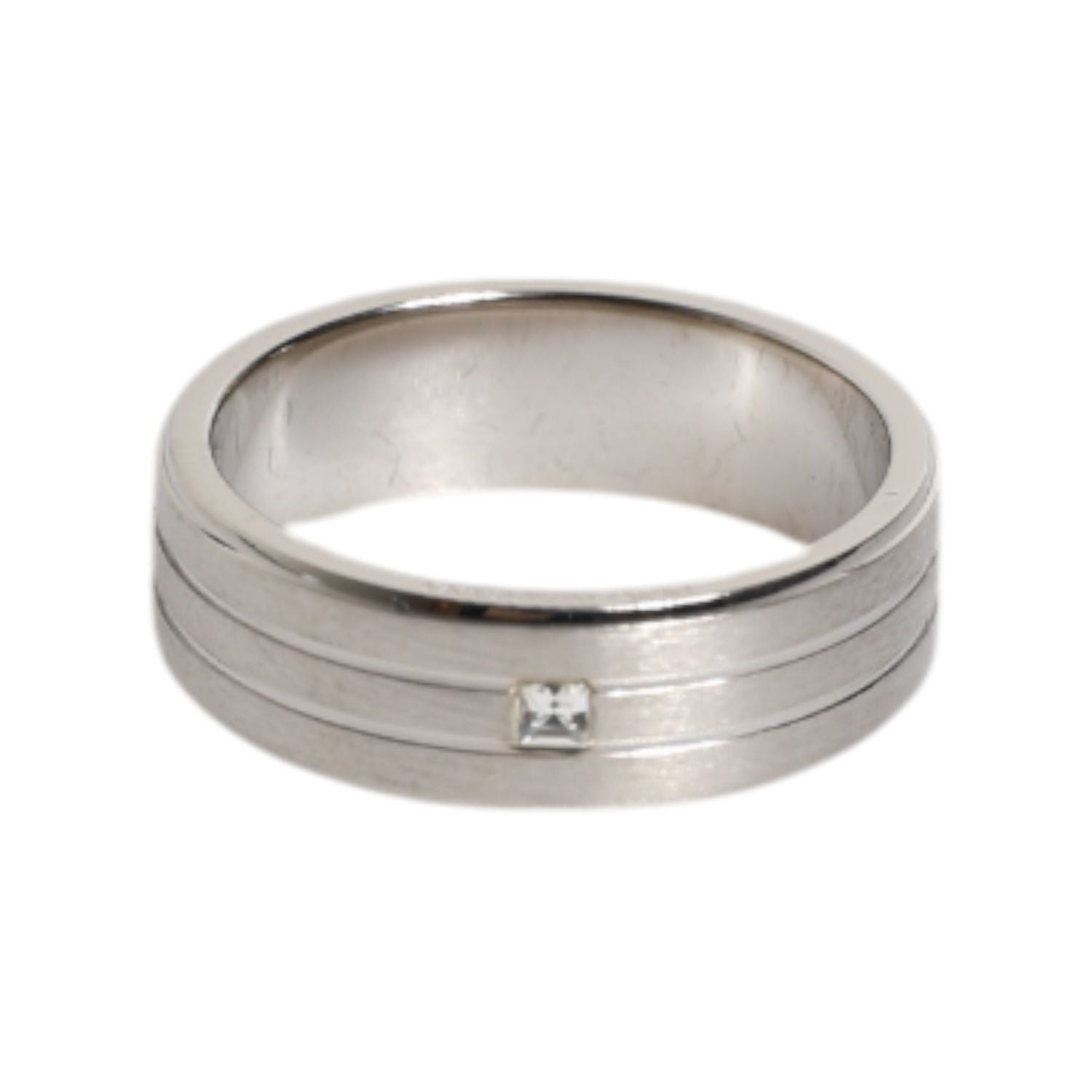 Dolce & Gabbana Silver Tone Brass Clear Crystal DG Logo Ring