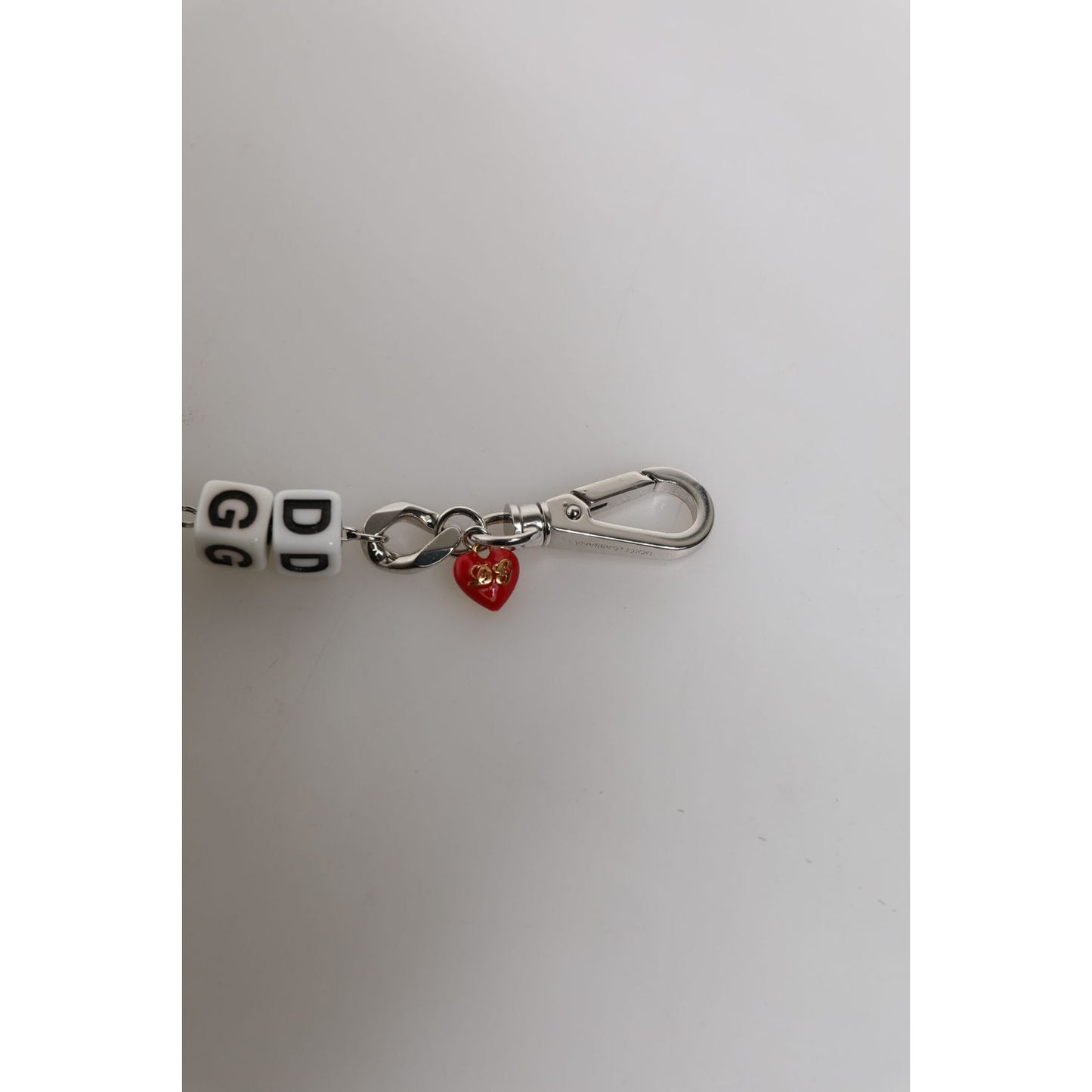 Dolce & Gabbana Silver Tone Brass Bead Dice Logo Embellish Charm Bracelet