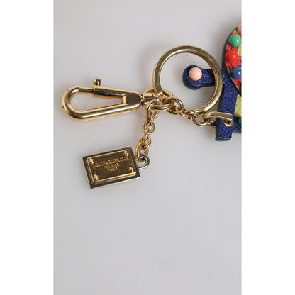 Dolce & Gabbana Multicolor Gold Tone Carretto Keychain Keyring
