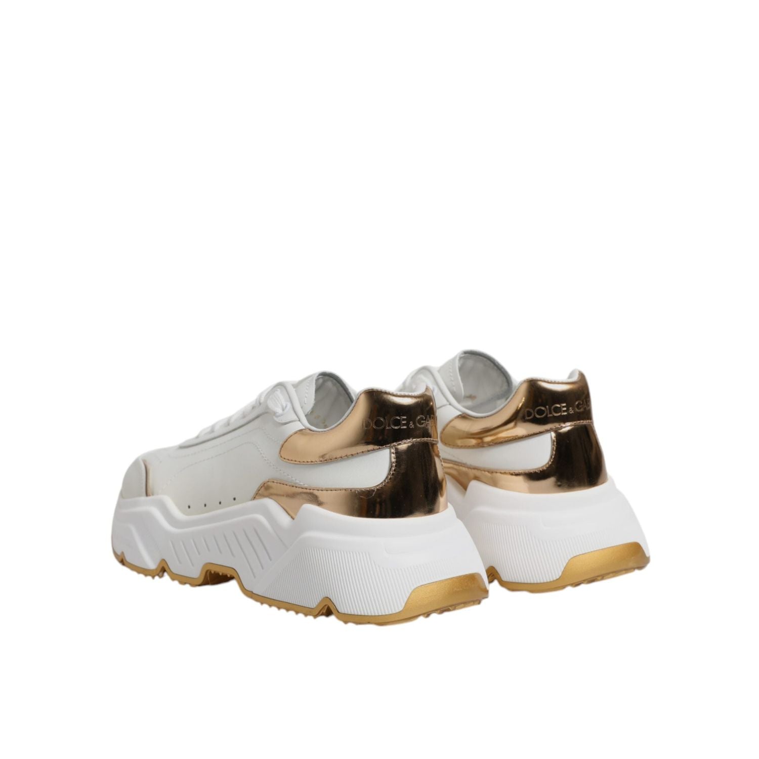 Dolce & Gabbana White Gold Daymaster Low Top Sneakers Shoes