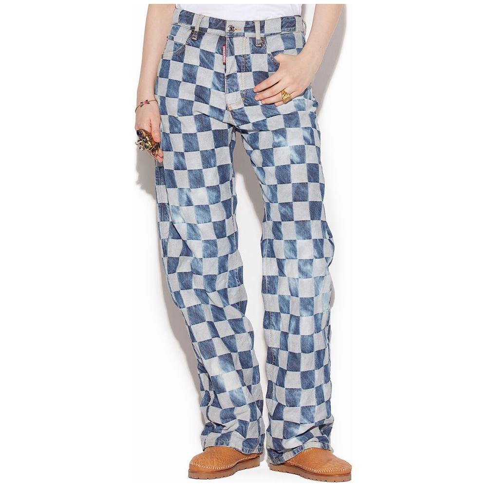 Dsquared² Blue Cotton Relaxed Fit Jean