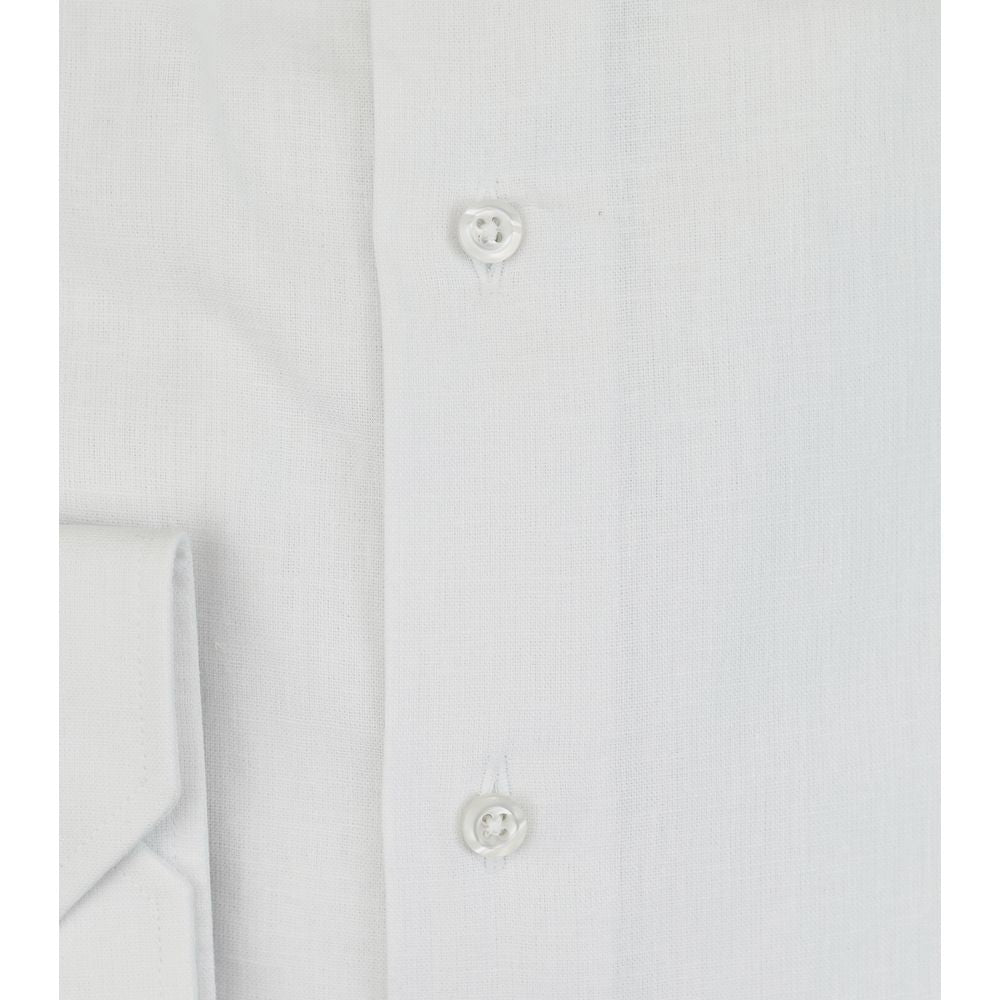 Bagutta White Linen Men Shirt