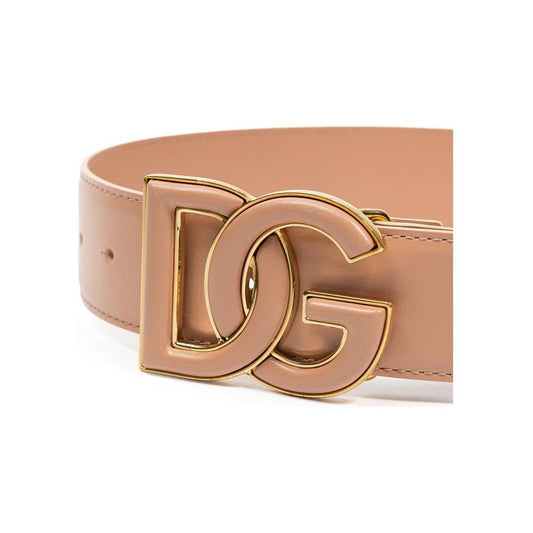 Dolce & Gabbana Pink Leather Belt DO-8227675-75 CM / 30 INCHES