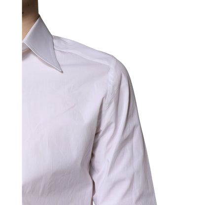 Dolce & Gabbana White Cotton GOLD Dress Formal Shirt