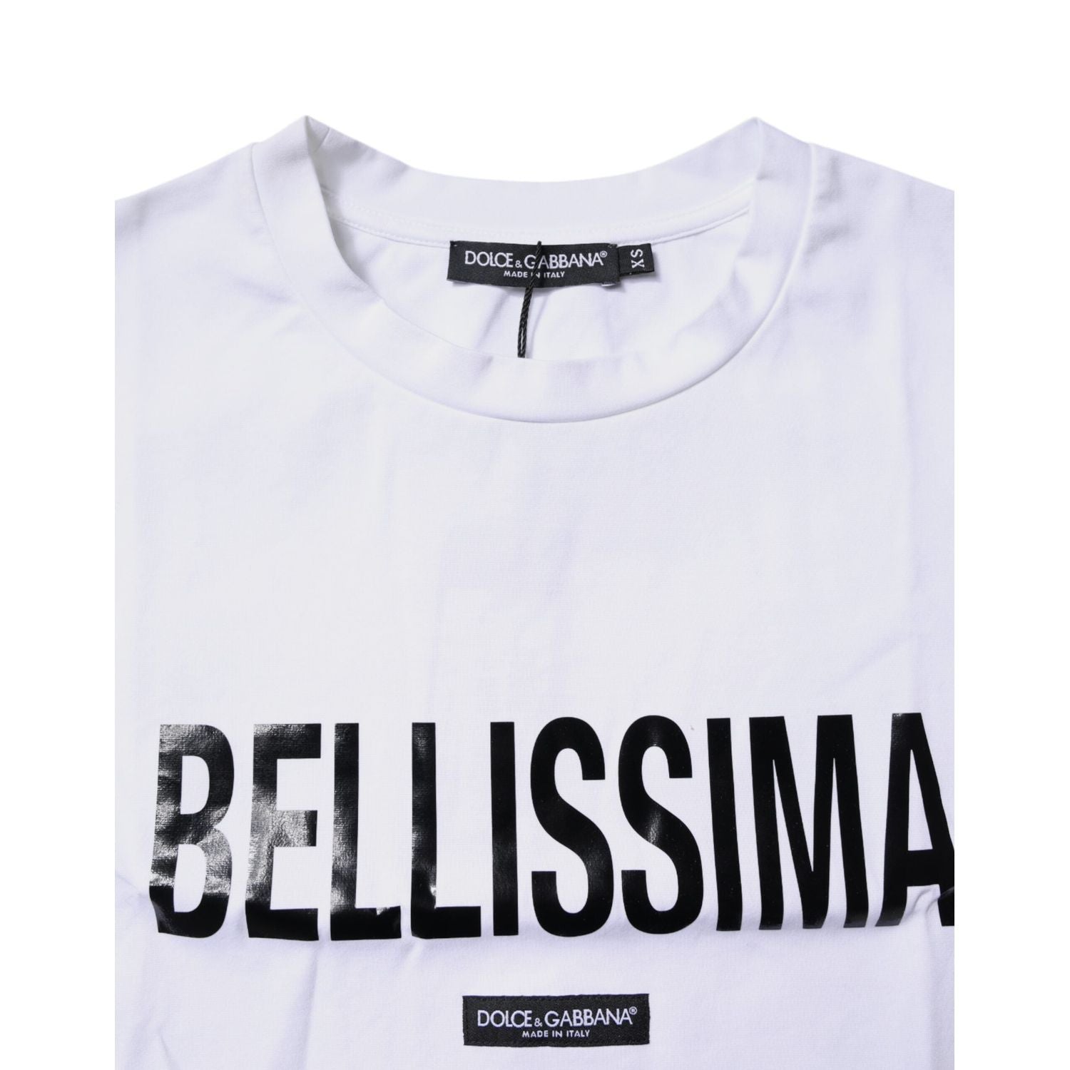 Dolce & Gabbana White Bellissima Cotton Crew Neck T-shirt