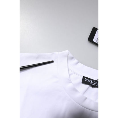 Dolce & Gabbana White Bellissima Cotton Crew Neck T-shirt