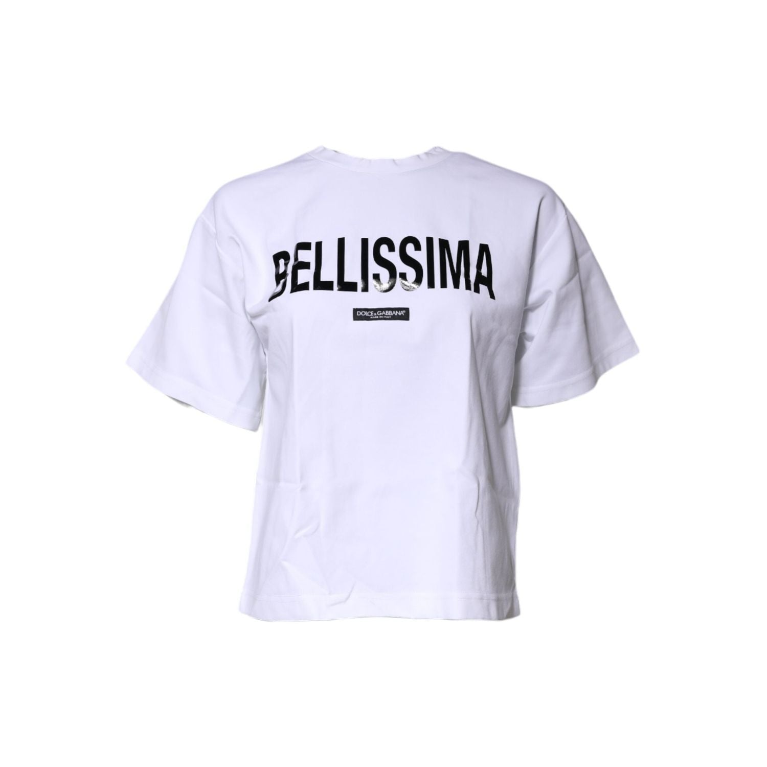 Dolce & Gabbana White Bellissima Cotton Crew Neck T-shirt