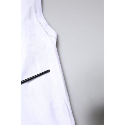 Dolce & Gabbana White Cotton Sleeveless Printed Tank T-shirt