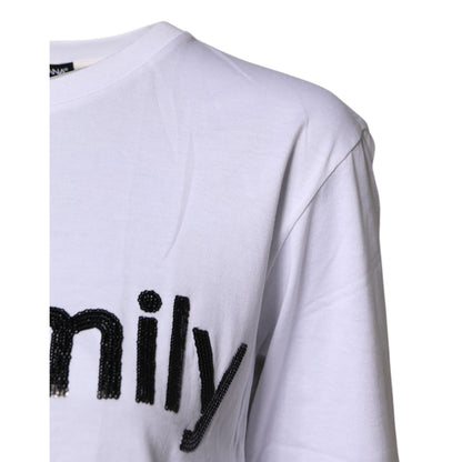 Dolce & Gabbana White #DGFAMILY Embroidery Cotton T-shirt
