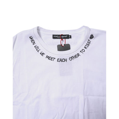 Dolce & Gabbana White Cotton Sleeveless Printed Tank T-shirt