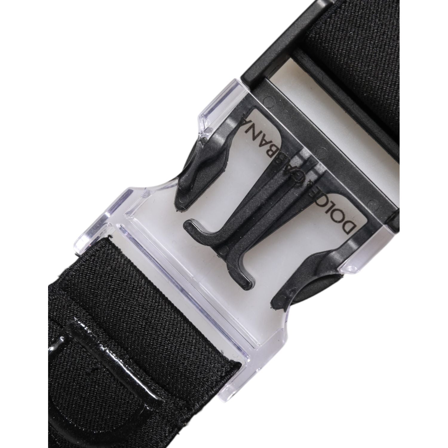 Dolce & Gabbana Black Stretch Polyester Rubberised DG Logo Keychain