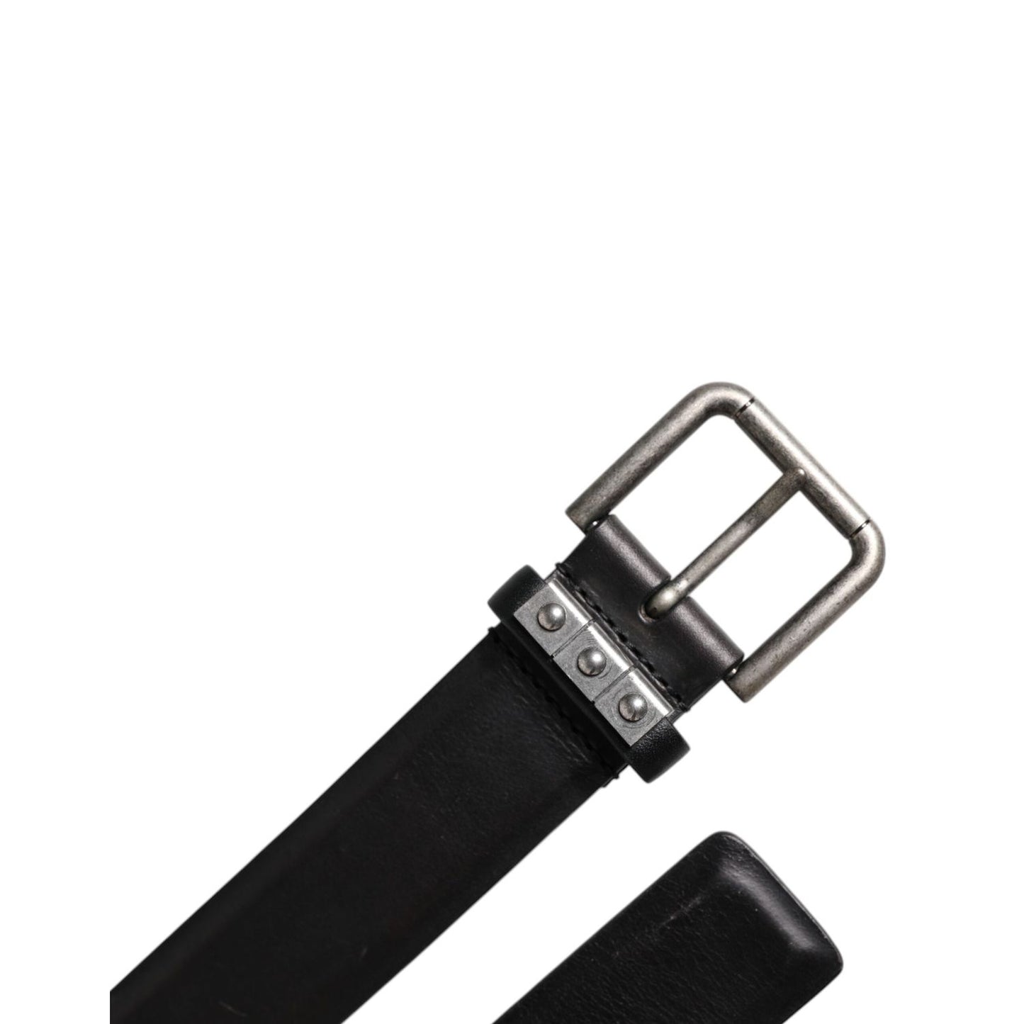 Dolce & Gabbana Black Leather Metal Buckle Classic Belt