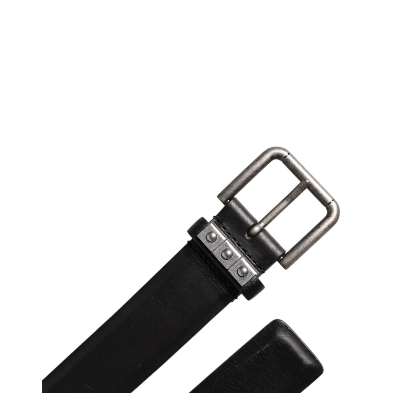 Dolce & Gabbana Black Leather Metal Buckle Classic Belt