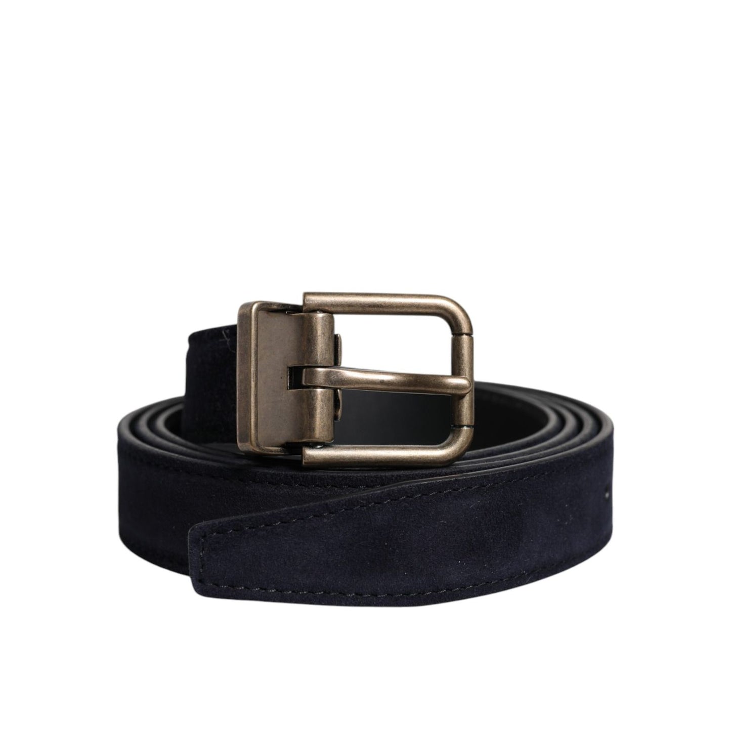 Dolce & Gabbana Black Goat Leather Metal Buckle Classic Belt