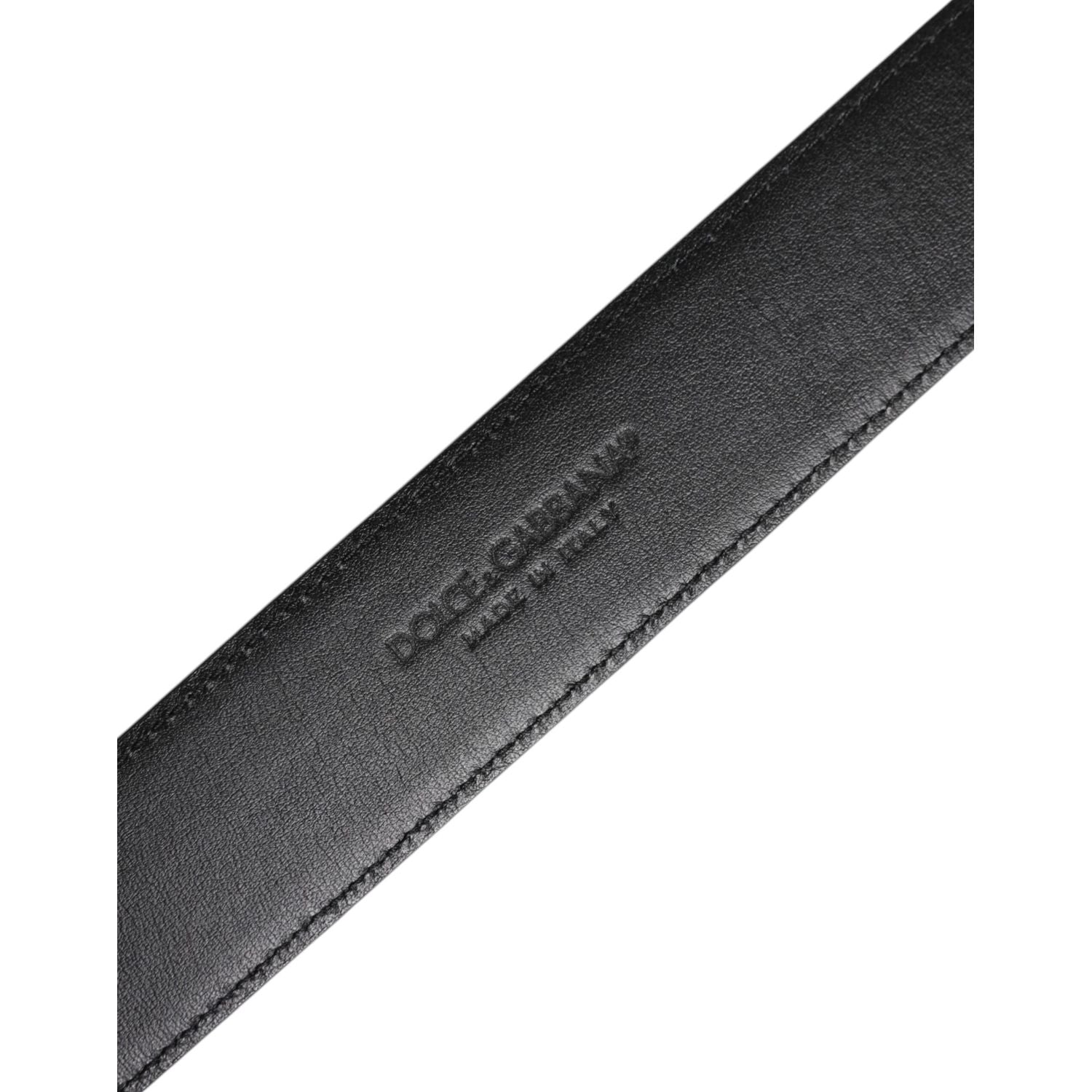 Dolce & Gabbana Black Leather Metal Buckle Classic Belt