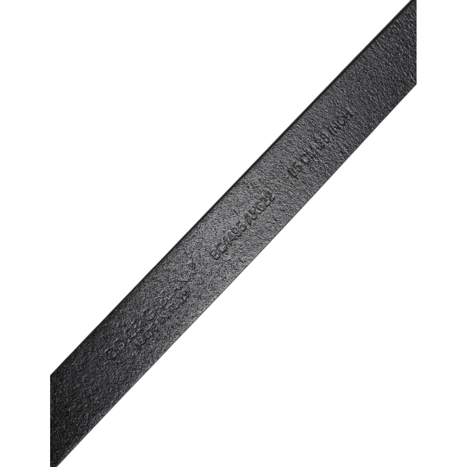 Dolce & Gabbana Black Calfskin Classic Metal Logo Buckle Belt