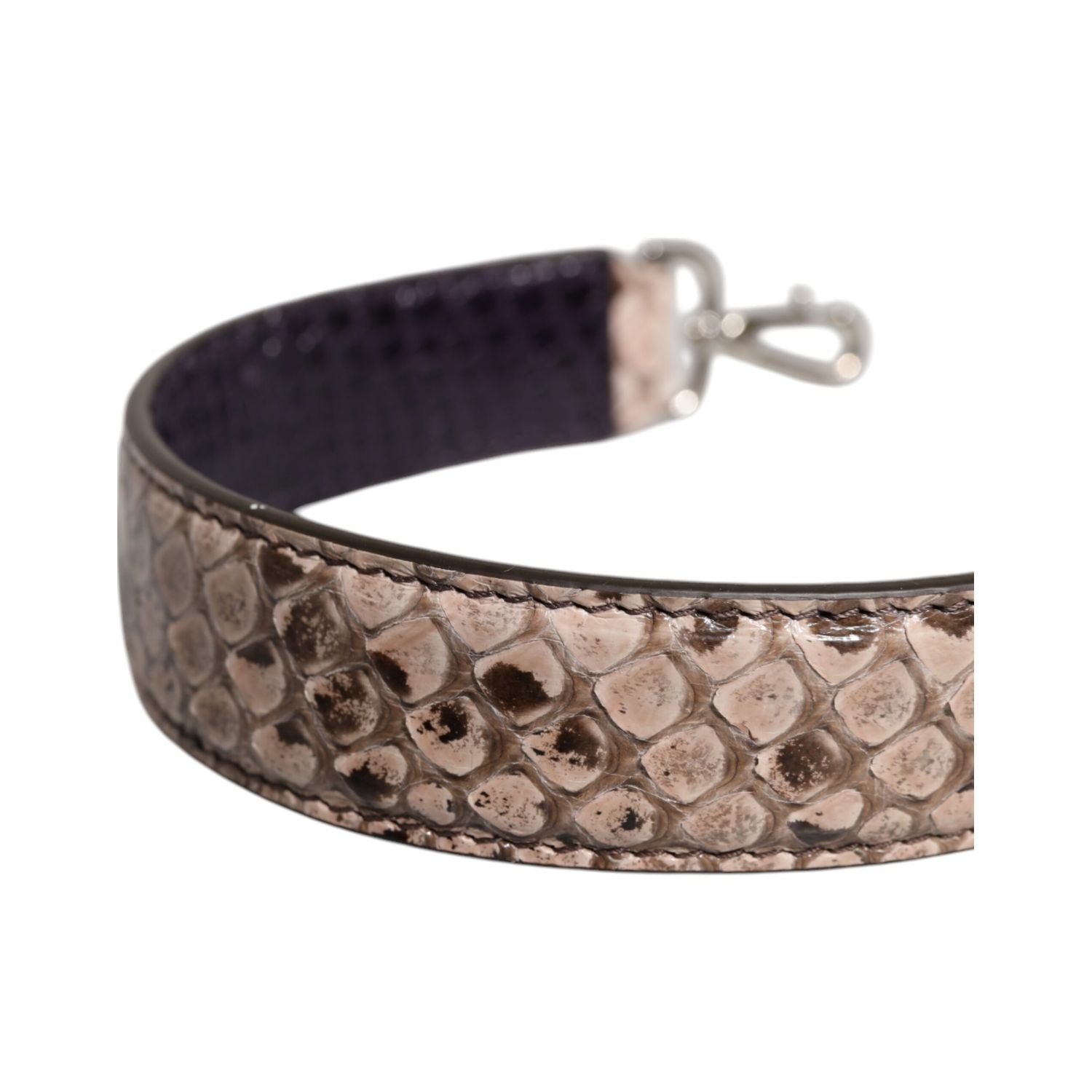 Dolce & Gabbana Black Cream Exotic Leather Bag Shoulder Strap