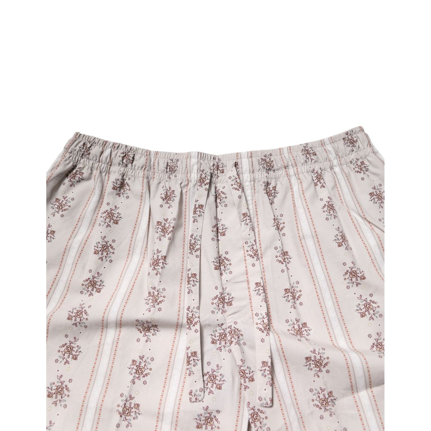 Dolce & Gabbana Beige Floral Print Cotton Men Pajama Set Sleepwear