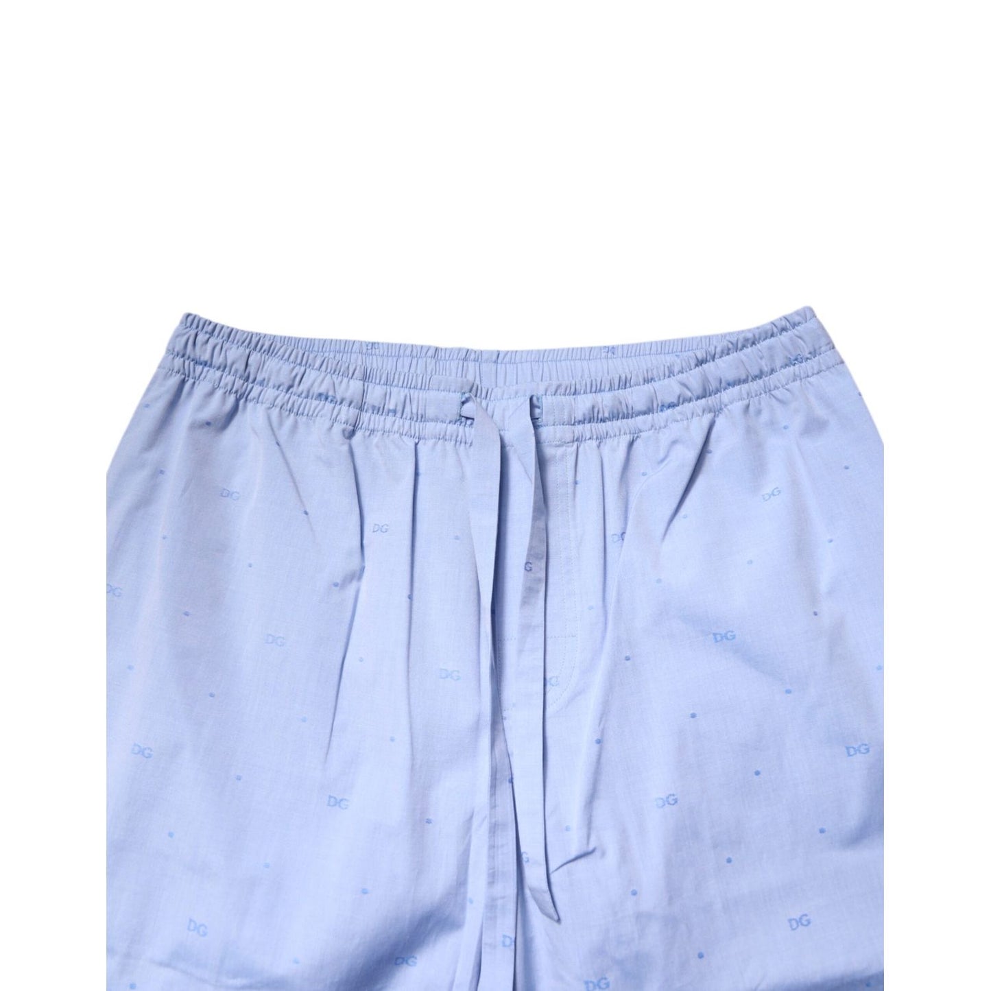 Dolce & Gabbana Light Blue DG Logo Cotton Men Pajama Set Sleepwear