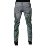 Dolce & Gabbana Light Blue Leaf Cotton Classic Men Denim Jeans PAN75204-48