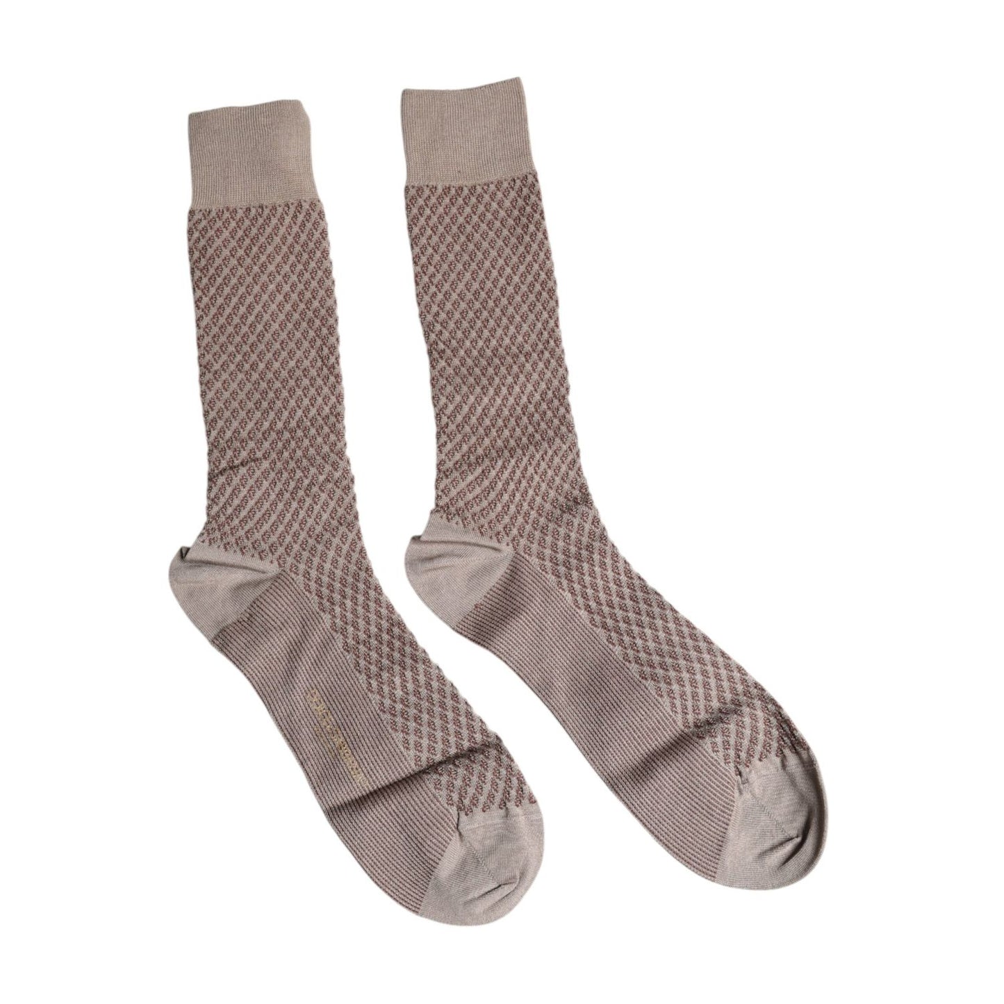 Dolce & Gabbana Brown Solid DG Logo Mid Calf Men Socks