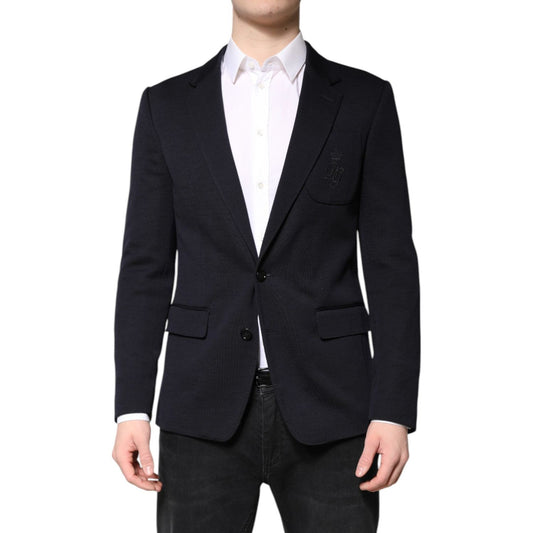 Dolce & Gabbana Black Wool Single Breasted Coat Suit Blazer JKT41381-48
