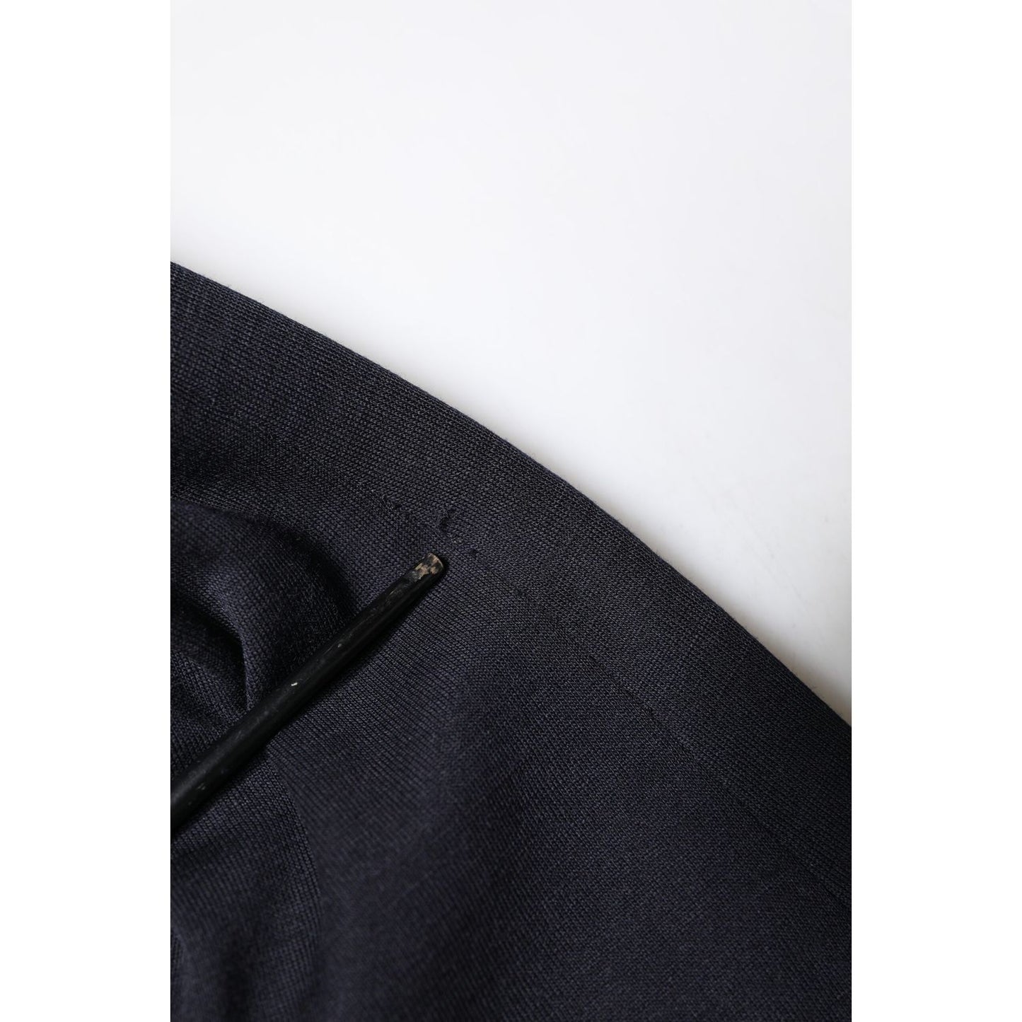 Dolce & Gabbana Dark Blue Wool Single Breasted Coat Suit Blazer