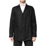 Dolce & Gabbana Black Linen Single Breasted Men Coat Blazer JKT41382-46