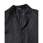 Dolce & Gabbana Black Linen Single Breasted Men Coat Blazer JKT41382-46