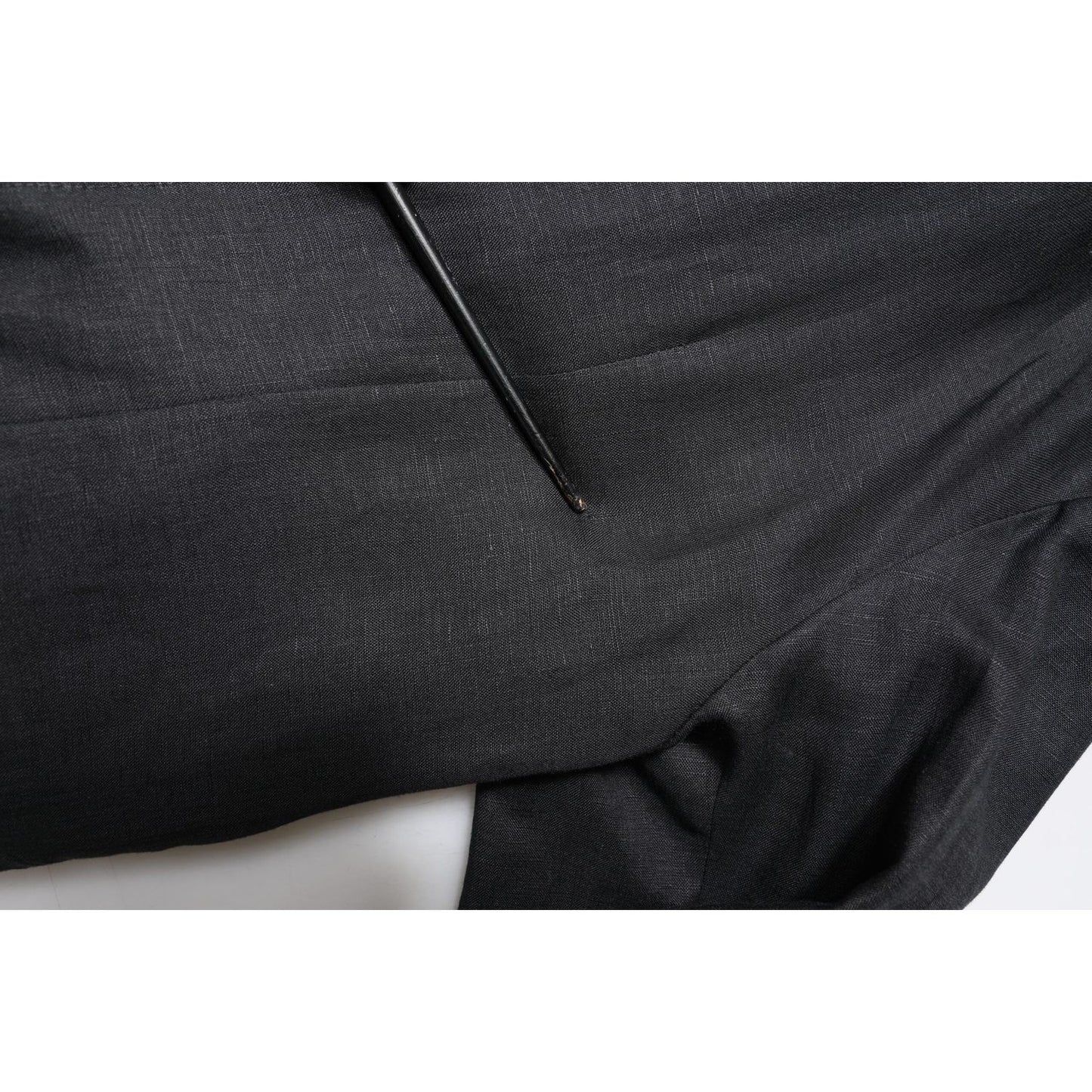 Dolce & Gabbana Black Linen Single Breasted Men Coat Blazer JKT41382-46