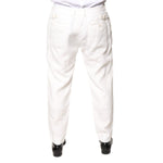 Dolce & Gabbana White Linen Mid Waist Men Dress Pants PAN76245-54
