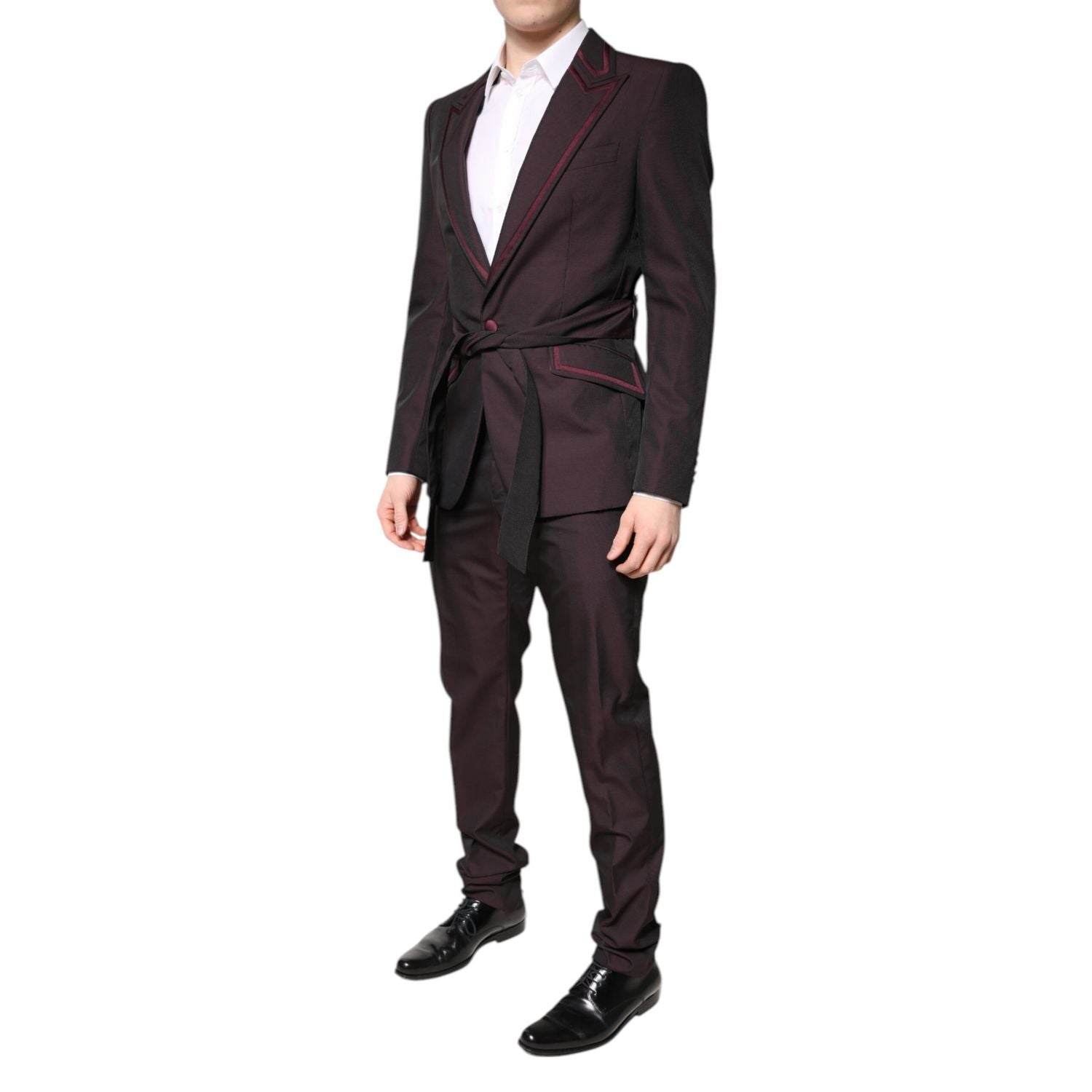 Dolce & Gabbana Maroon Single Breasted Formal 2 Piece Suit