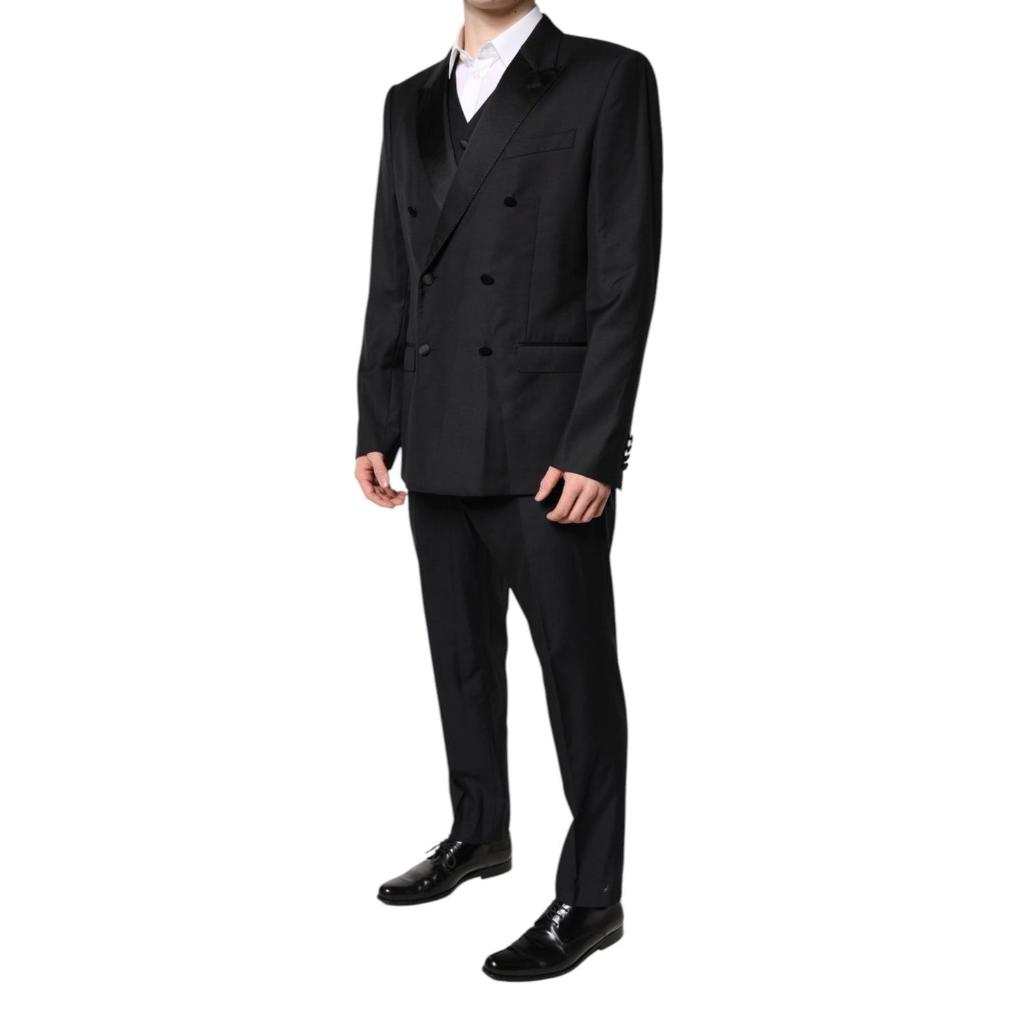 Dolce & Gabbana Black Double Breasted Formal 3 Piece Suit