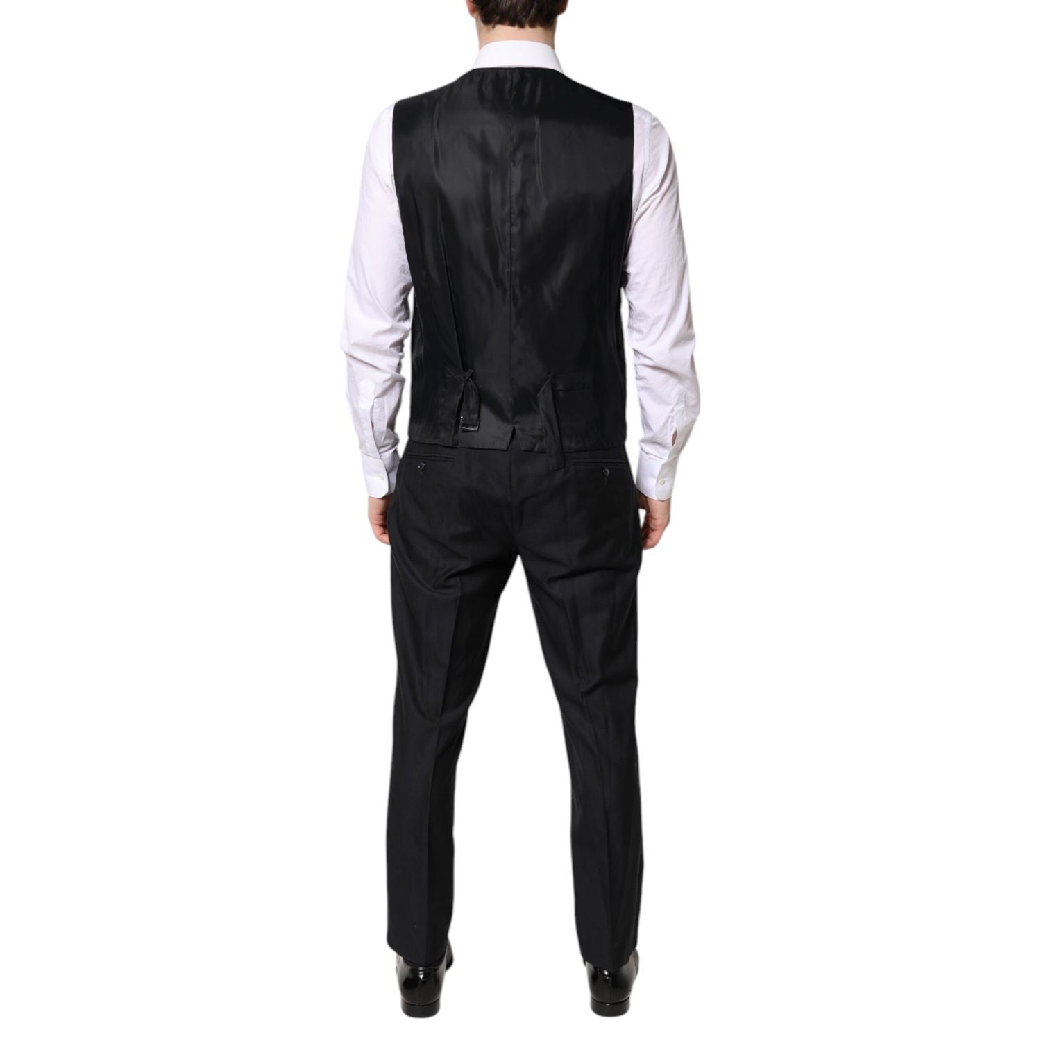 Dolce & Gabbana Black Double Breasted Formal 3 Piece Suit