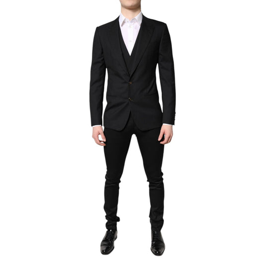 Dolce & Gabbana Black Single Breasted Formal Blazer with Vest KOS2271-46