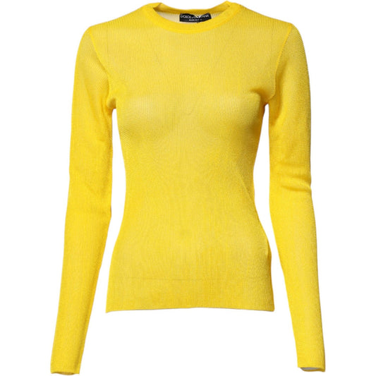 Dolce & Gabbana Yellow Polyester Women Pullover Top Sweater