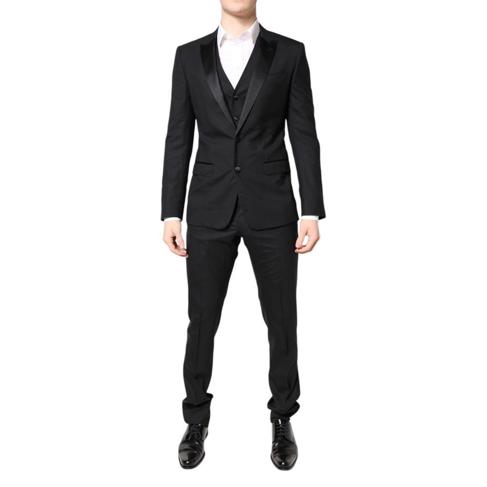 Dolce & Gabbana Black Wool Single Breasted 3 Piece Suit KOS2192-46