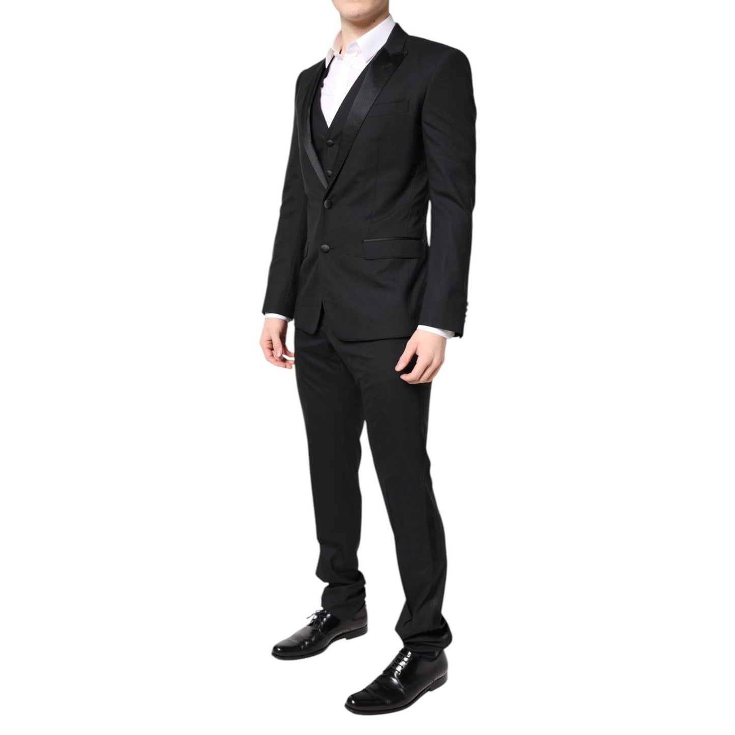 Dolce & Gabbana Black Wool Single Breasted 3 Piece Suit KOS2192-46