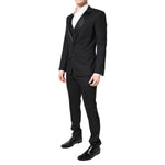 Dolce & Gabbana Black Wool Single Breasted 3 Piece Suit KOS2192-46