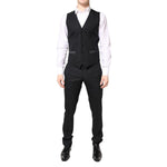 Dolce & Gabbana Black Wool Single Breasted 3 Piece Suit KOS2192-46