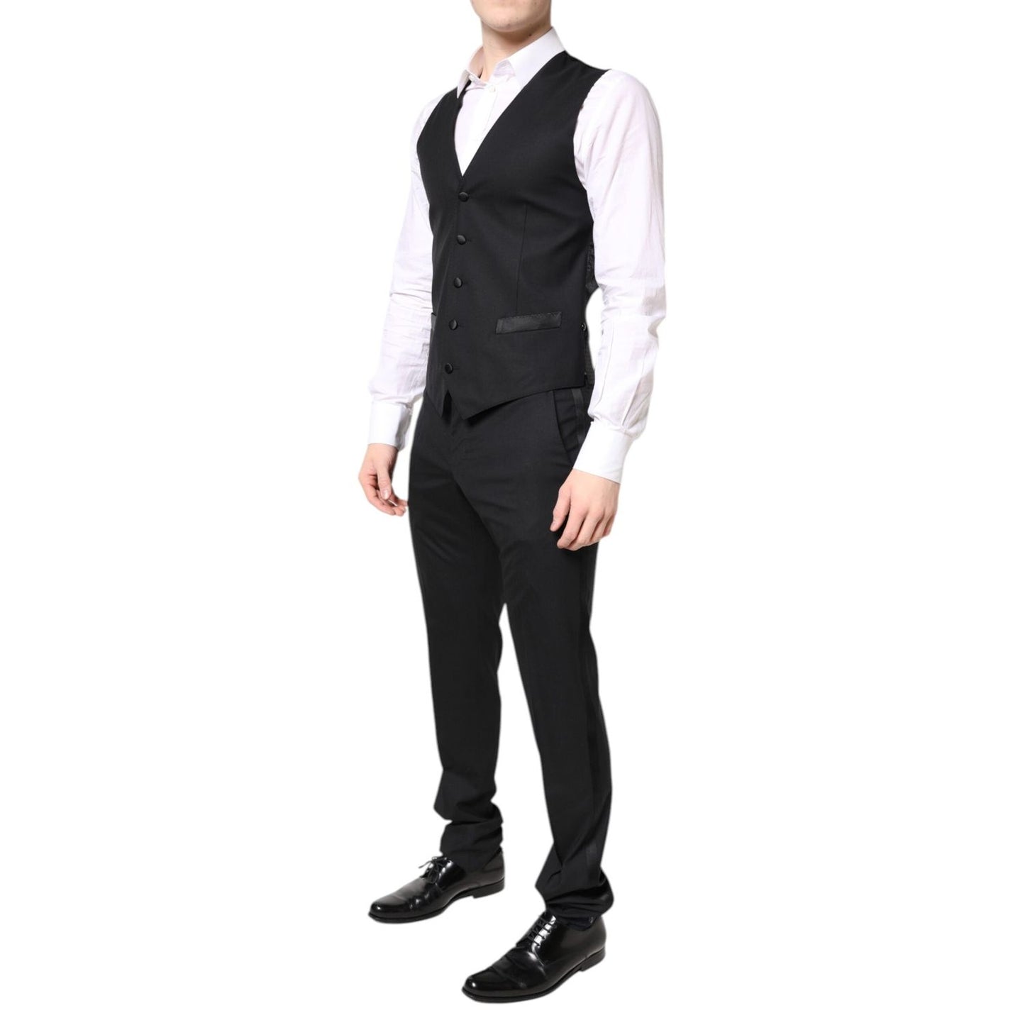 Dolce & Gabbana Black Wool Single Breasted 3 Piece Suit KOS2192-46