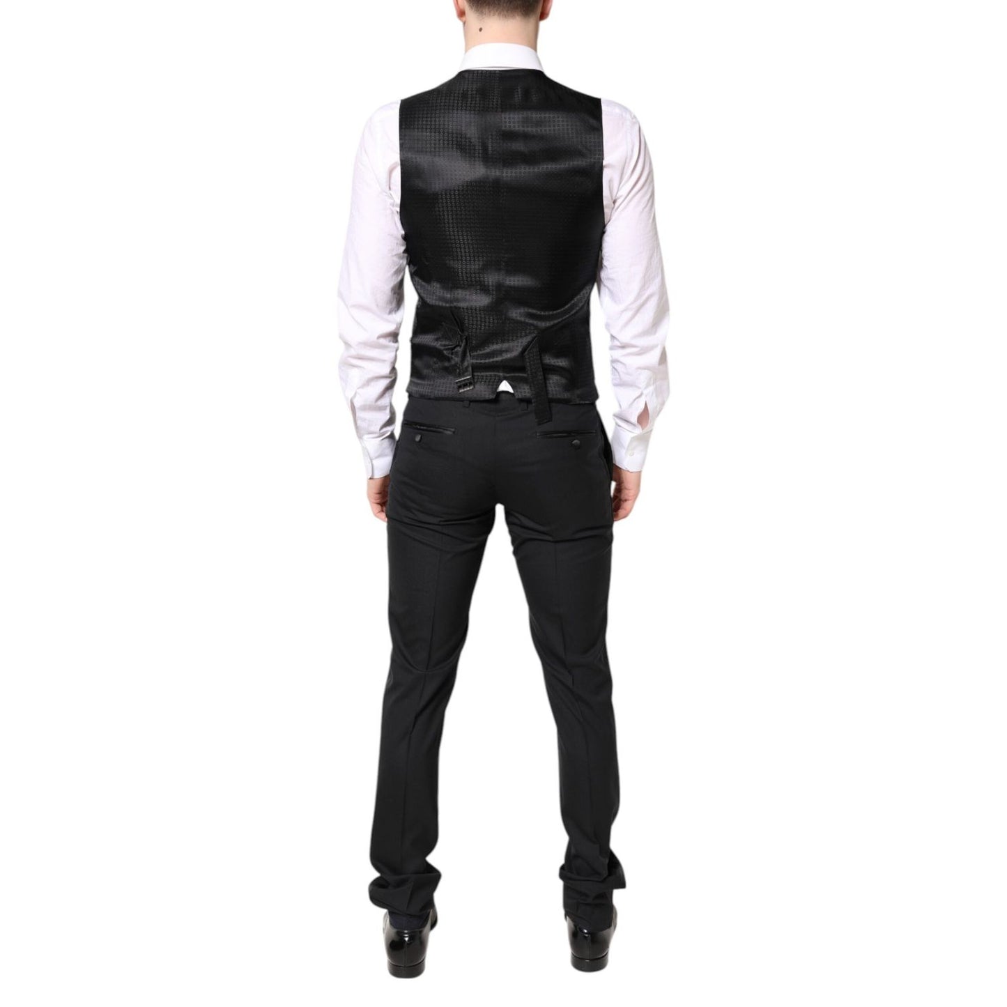 Dolce & Gabbana Black Wool Single Breasted 3 Piece Suit KOS2192-46
