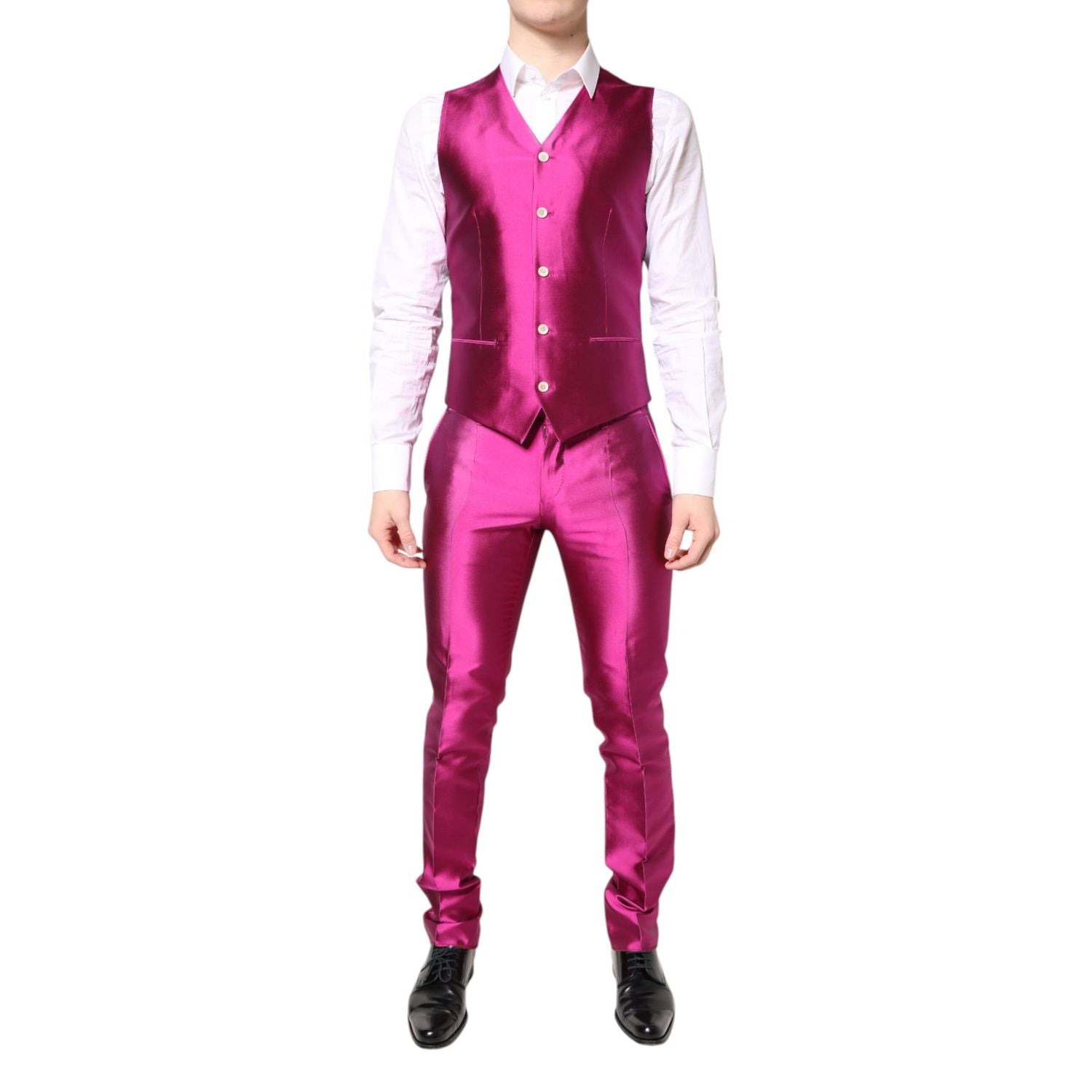 Dolce & Gabbana Pink SICILIA Double Breasted 3 Piece Suit