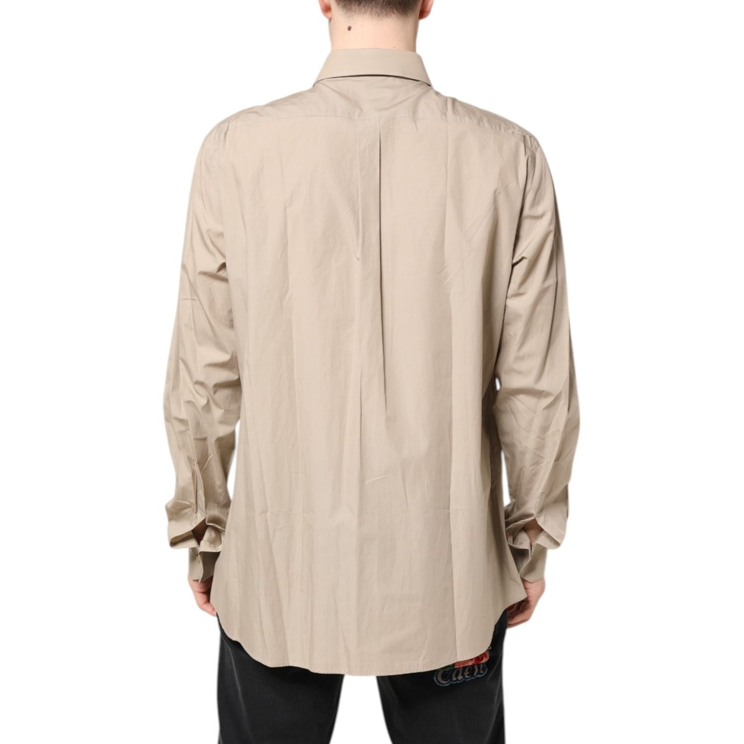 Dolce & Gabbana Beige Pin Up Print MARTINI Men Casual Shirt